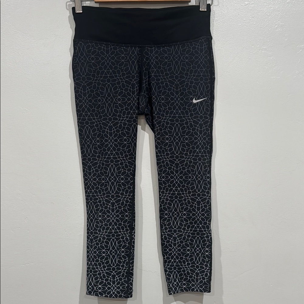 Nike Dri-Fit Running Black Compression Leggings with Speckled Pattern